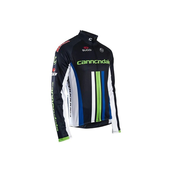 SUGOI CANNONDALE PRO TEAM WINTER JERSEY MENS XXL FULL ZIP LONG SLEEVE BLACK GRN - Picture 1 of 8